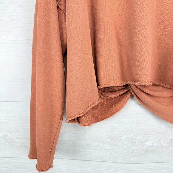 Aerie Weekend Pretty Open Back Sweatshirt M Twilight Terry Oversized Beach - Picture 5 of 16